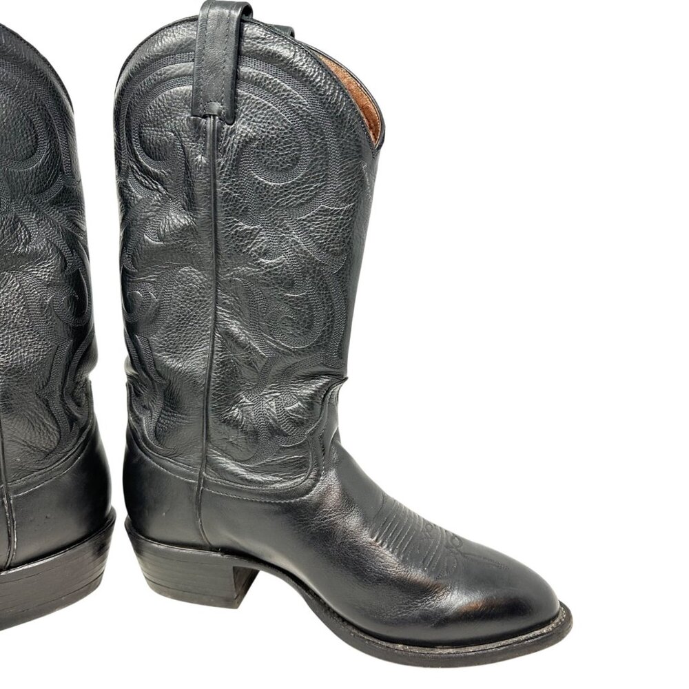 Tony Lama CZ820 Black Leather Western Boots - Men's Size 9 EE - Picture 5 of 10